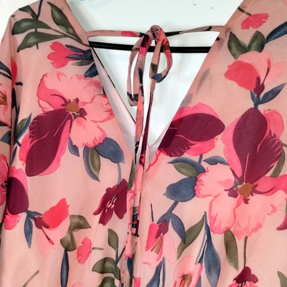 ⭐Floral Midi Dress Women's Size Medium Flowy with Elastic Waist - Picture 6 of 14